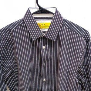 Brio Milano Men’s Contemporary-Fit Striped Long-Sleeve Shirt — Size M